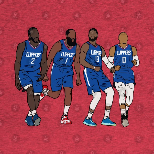 Kawhi, Harden, PG & Russ by rattraptees